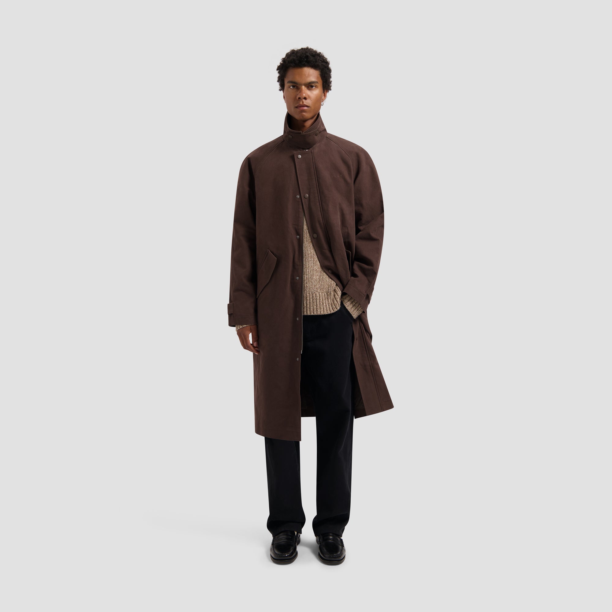 Washed Canvas Overcoat - Hot Fudge