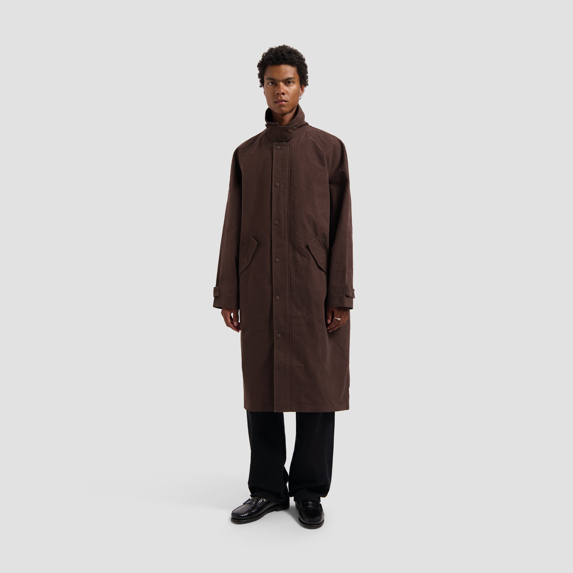 Washed Canvas Overcoat - Hot Fudge