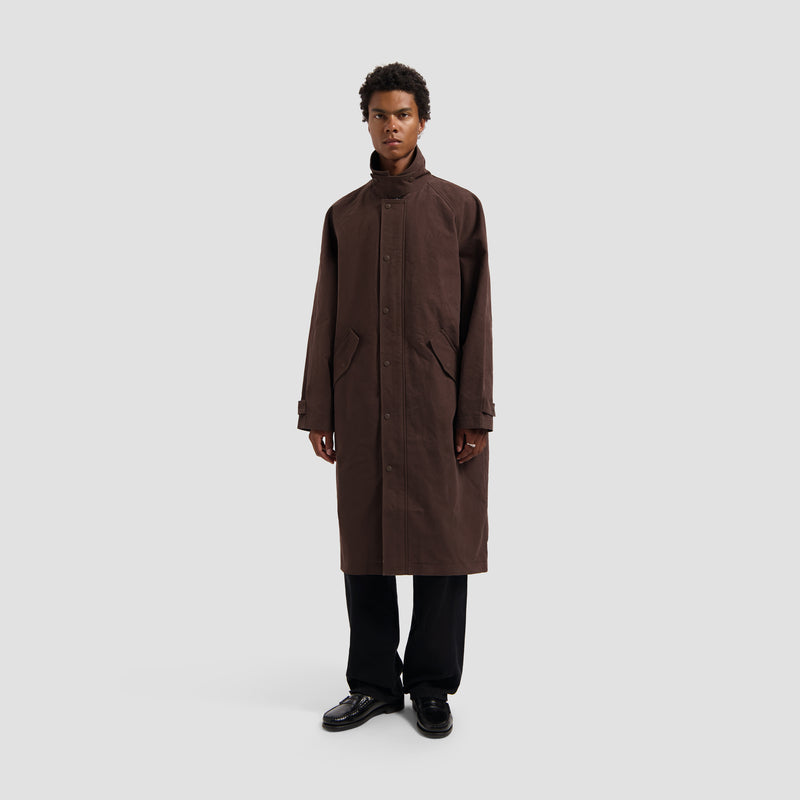 Washed Canvas Overcoat - Hot Fudge
