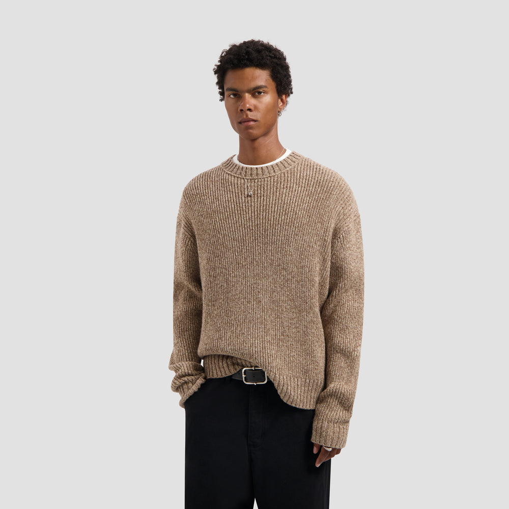 Essential Melange Knitted Crewneck - Foxtrot