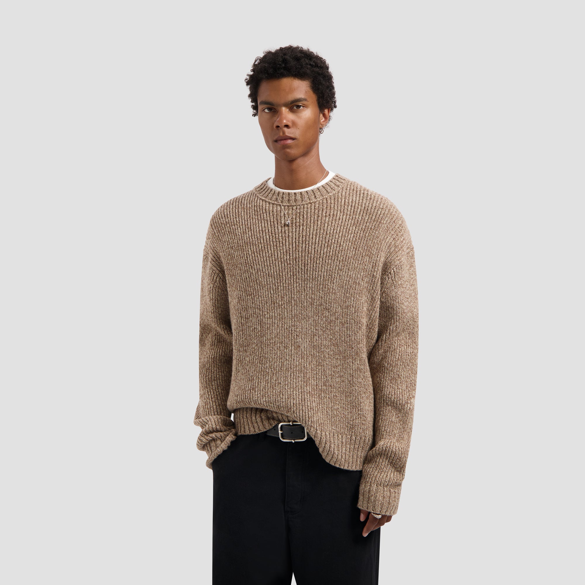 Essential Melange Knitted Crewneck - Foxtrot