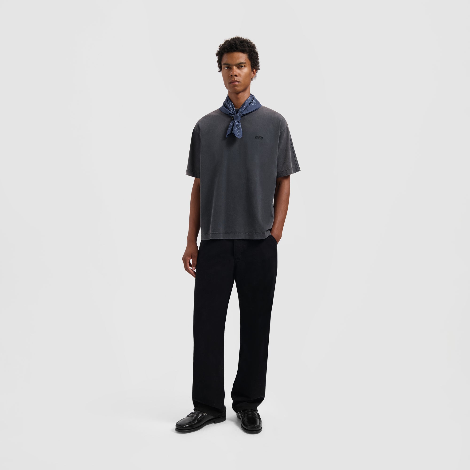 Washed Signature Tee - Charcoal