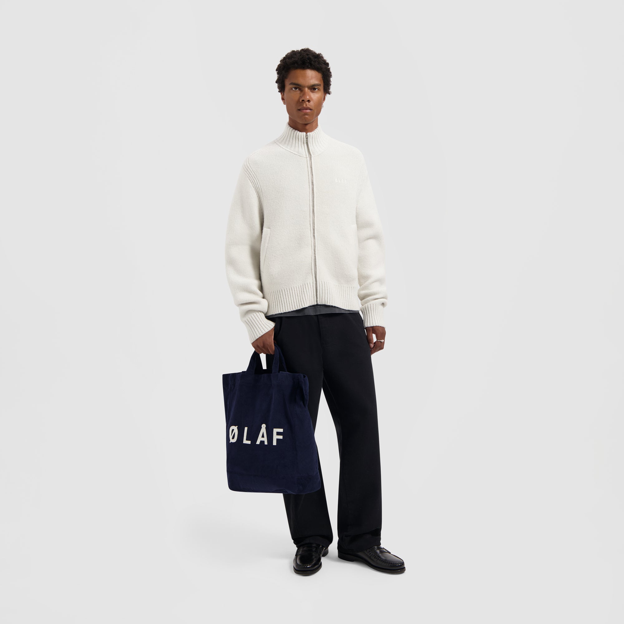 Zip Knitted Mock Neck