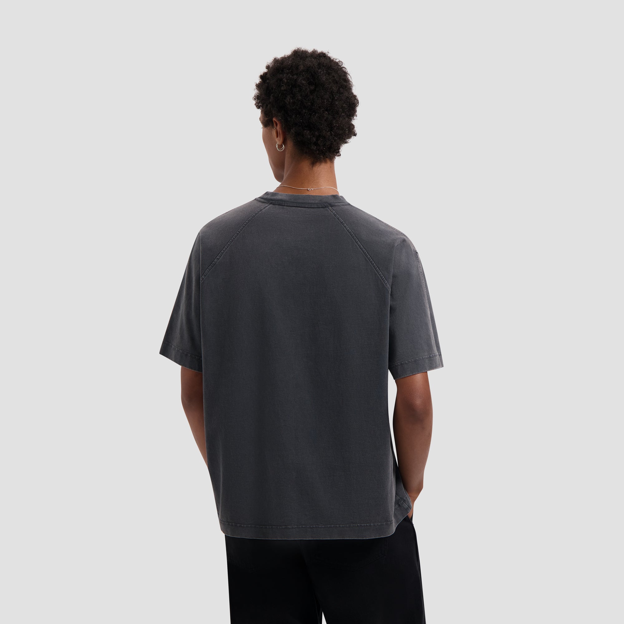 Washed Signature Tee - Charcoal