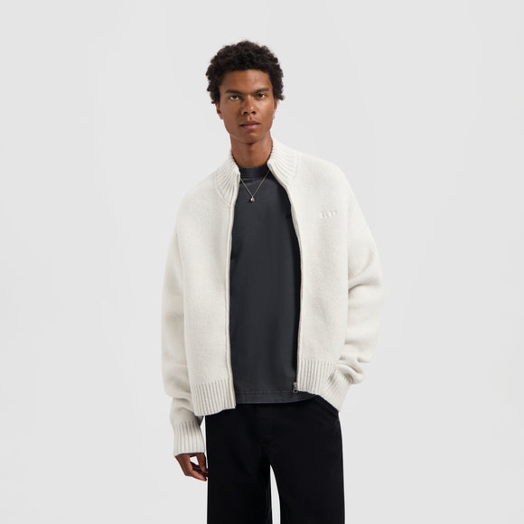 Zip Knitted Mock Neck