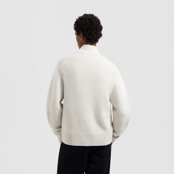 Zip Knitted Mock Neck