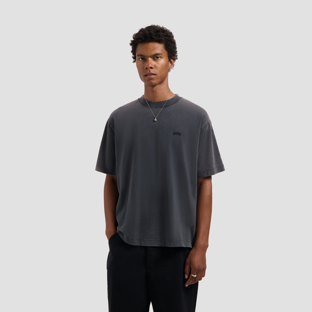 WASHED SIGNATURE TEE | CHARCOAL