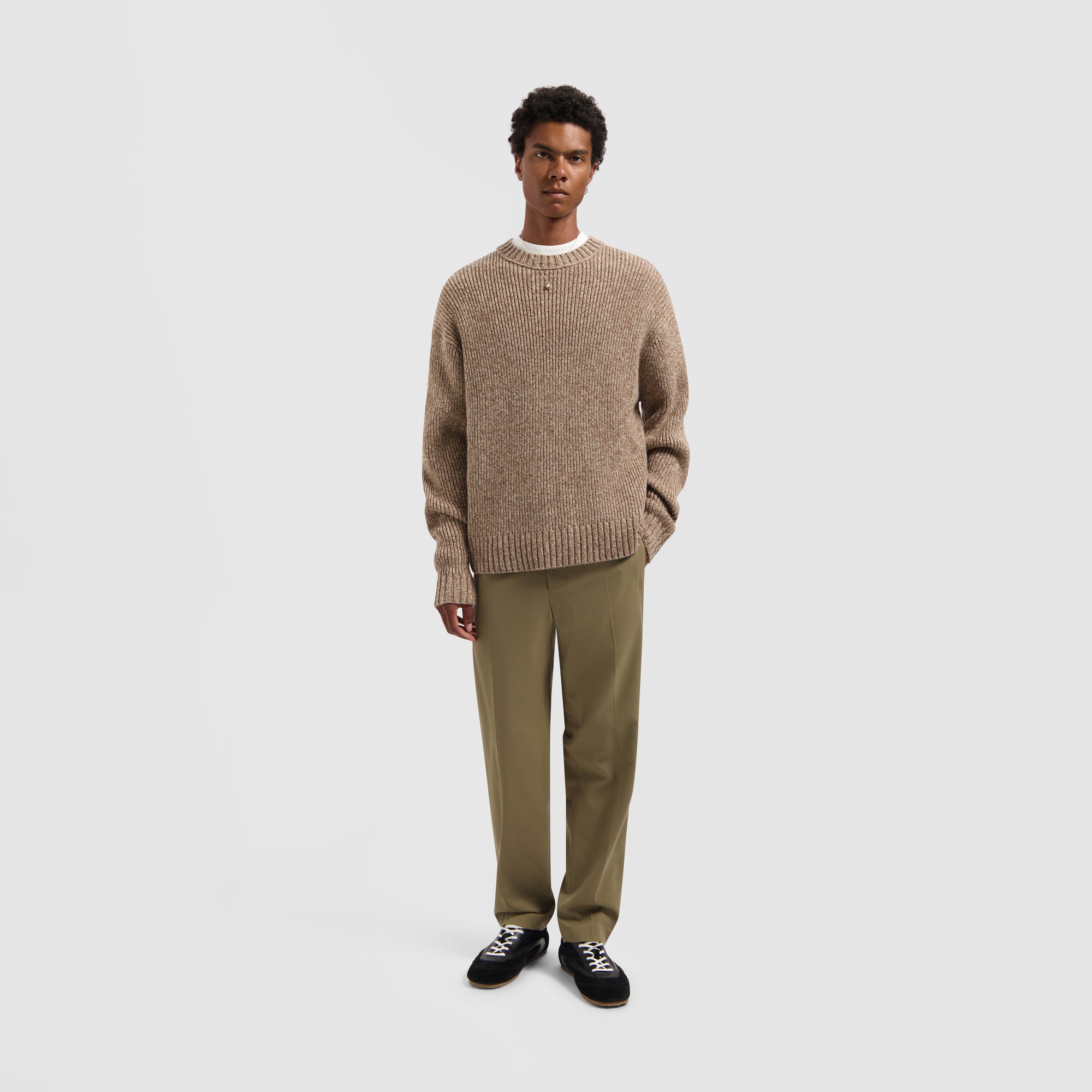 Essential Melange Knitted Crewneck - Foxtrot