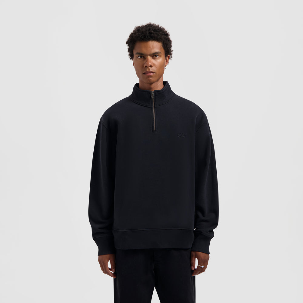 Signature Zip Mock - Black