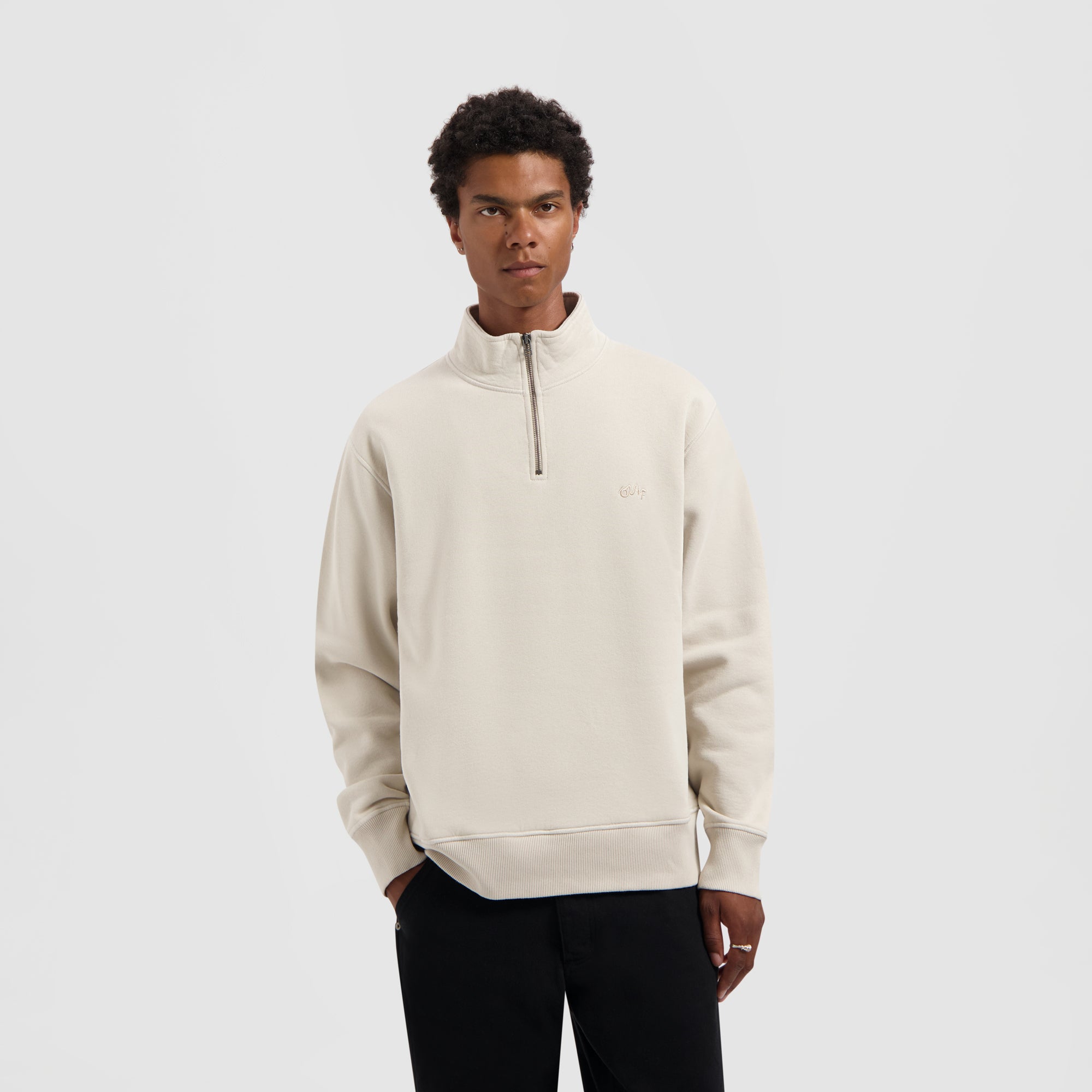 Signature Zip Mock - Cement