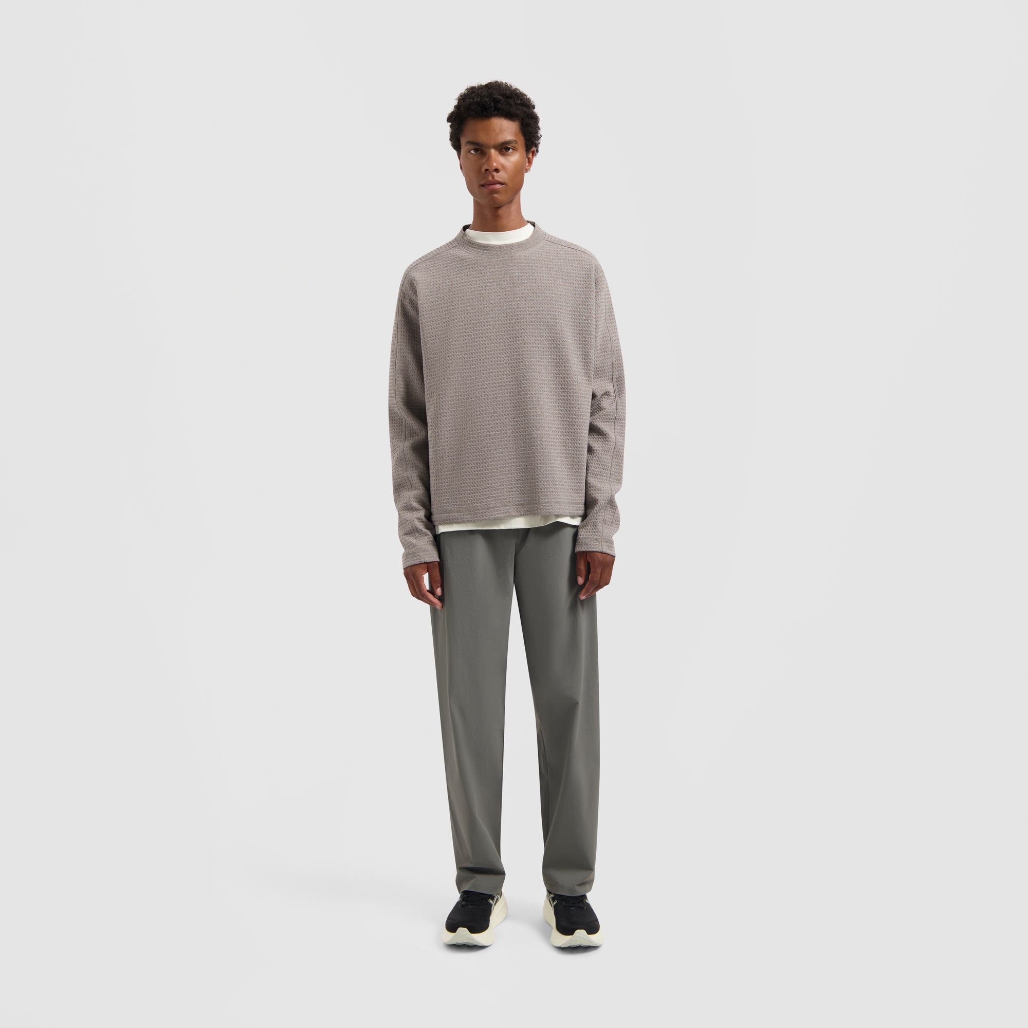 10 Year Textured Crewneck - Greige