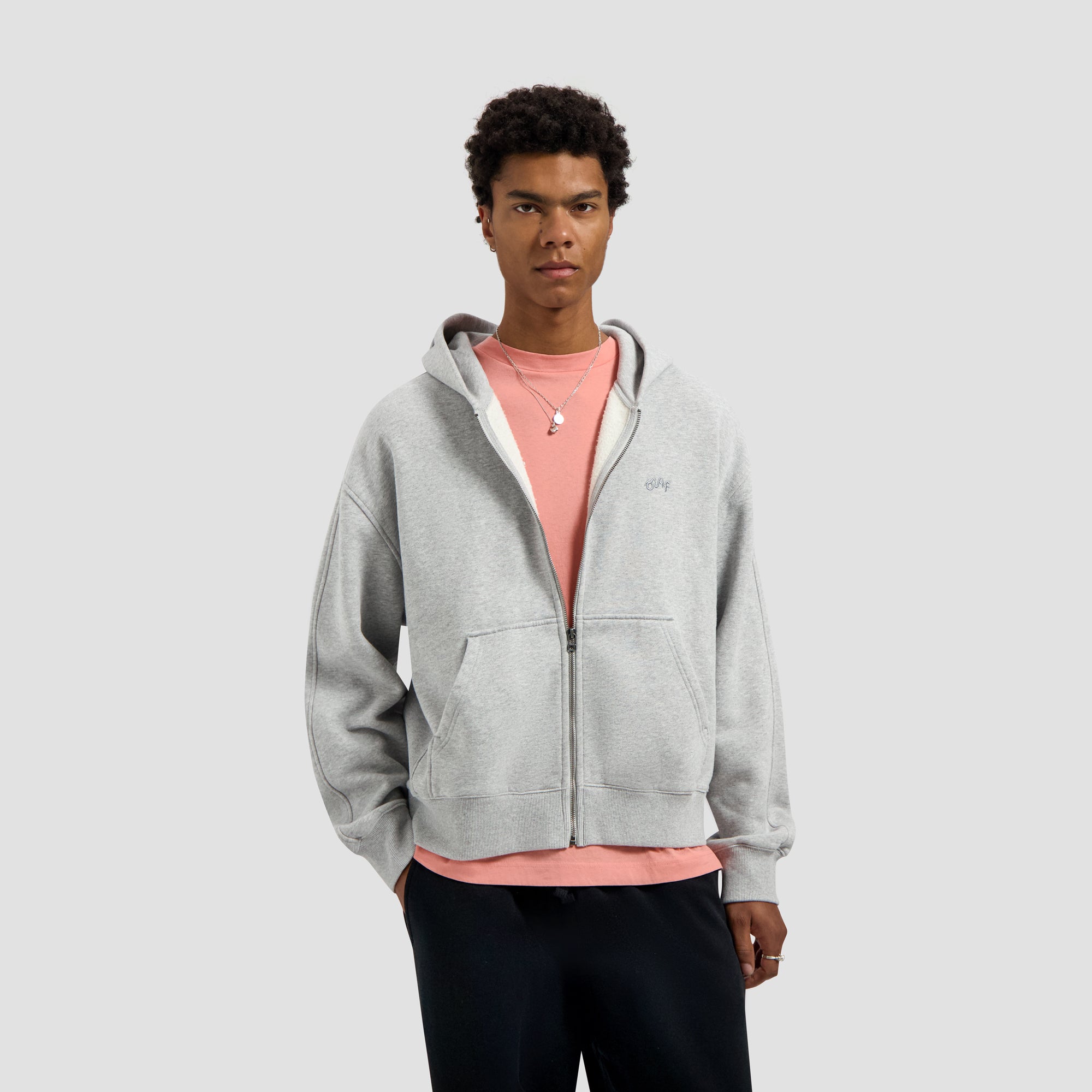 Signature Zip Hoodie - Heather Grey