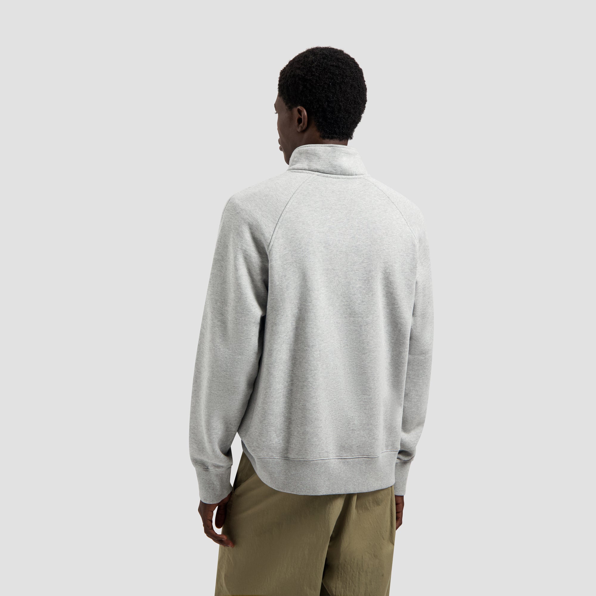 Signature Zip Mock - Heather Grey