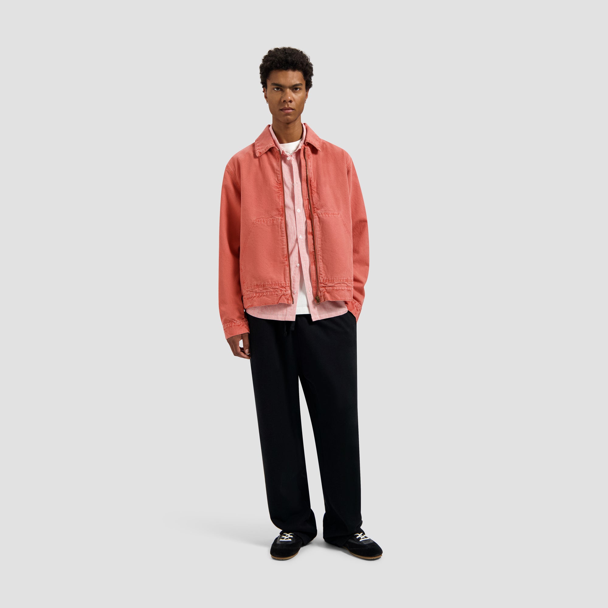 Washed Canvas Jacket - Burnt Coral