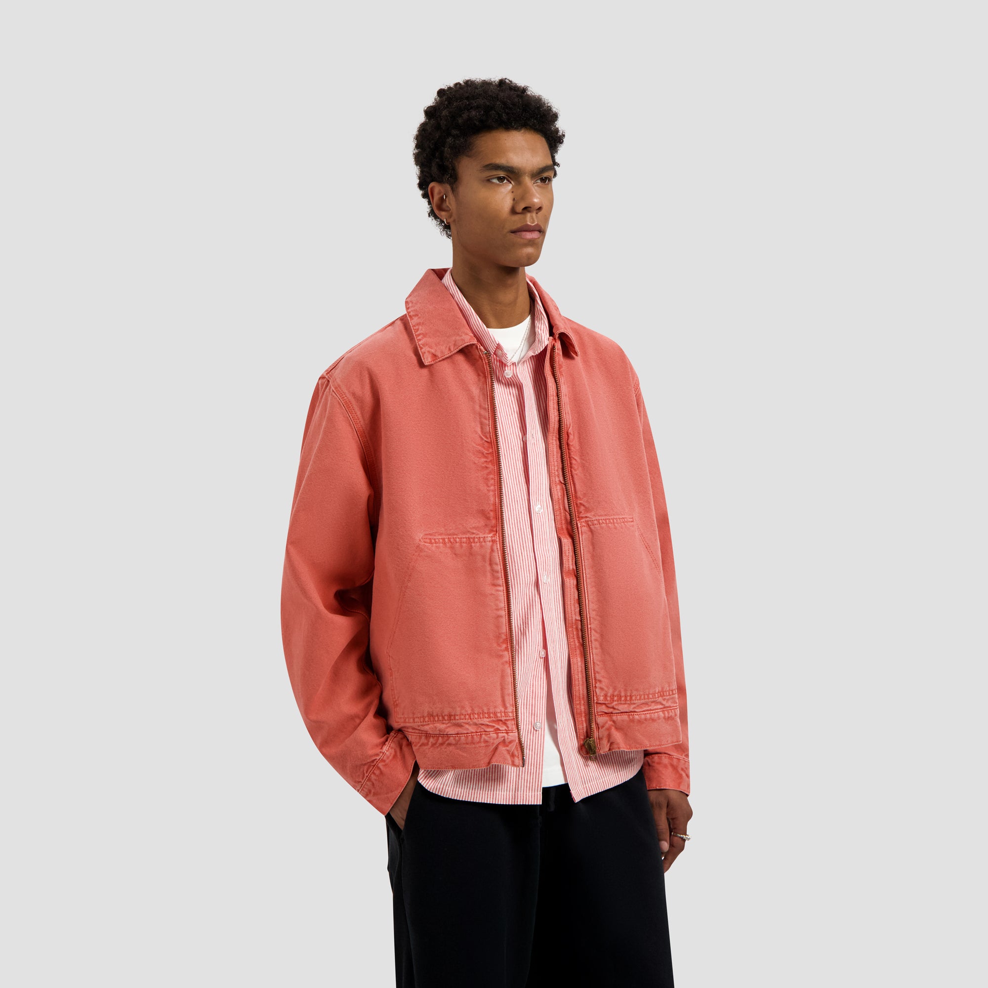 Washed Canvas Jacket - Burnt Coral
