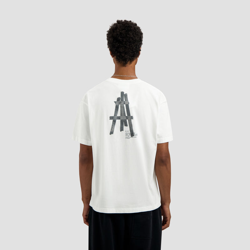 Taped Easel SS Tee - Optical White