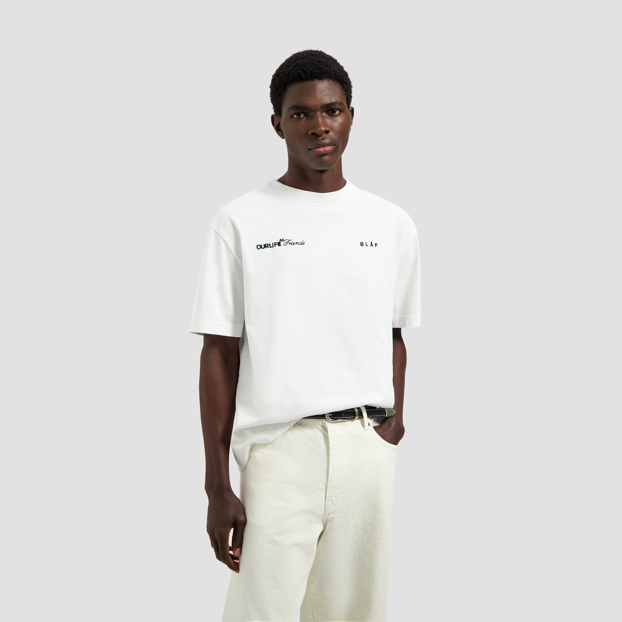 Script Friends Boxy Tee - Optical White