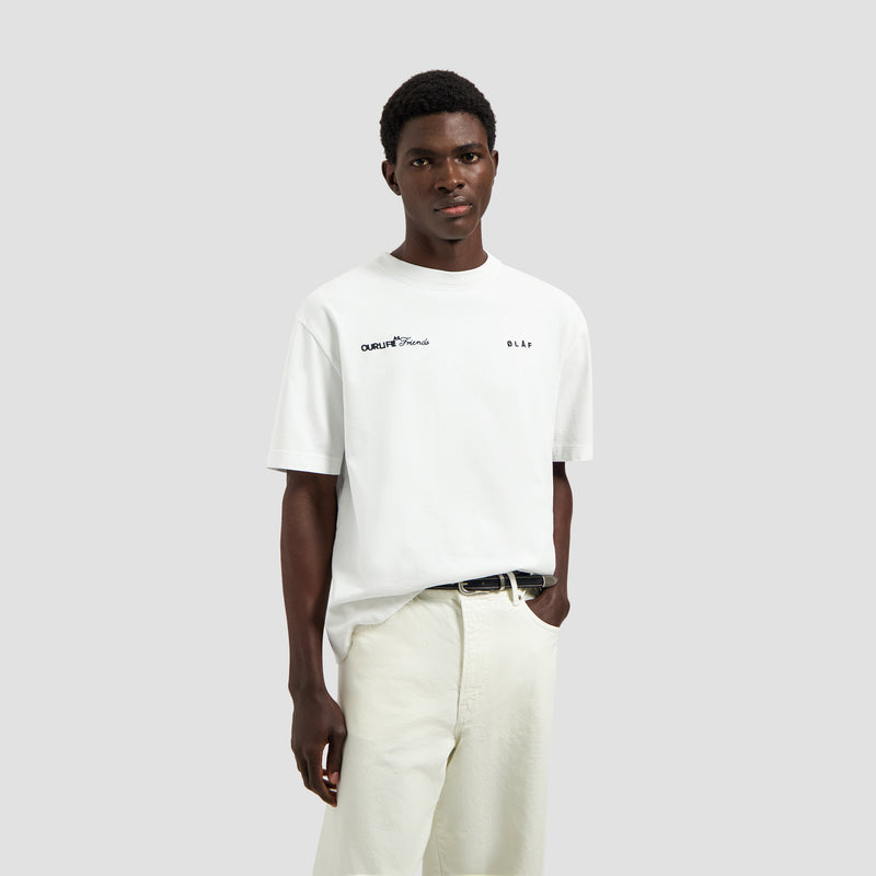 Script Friends Boxy Tee - Optical White