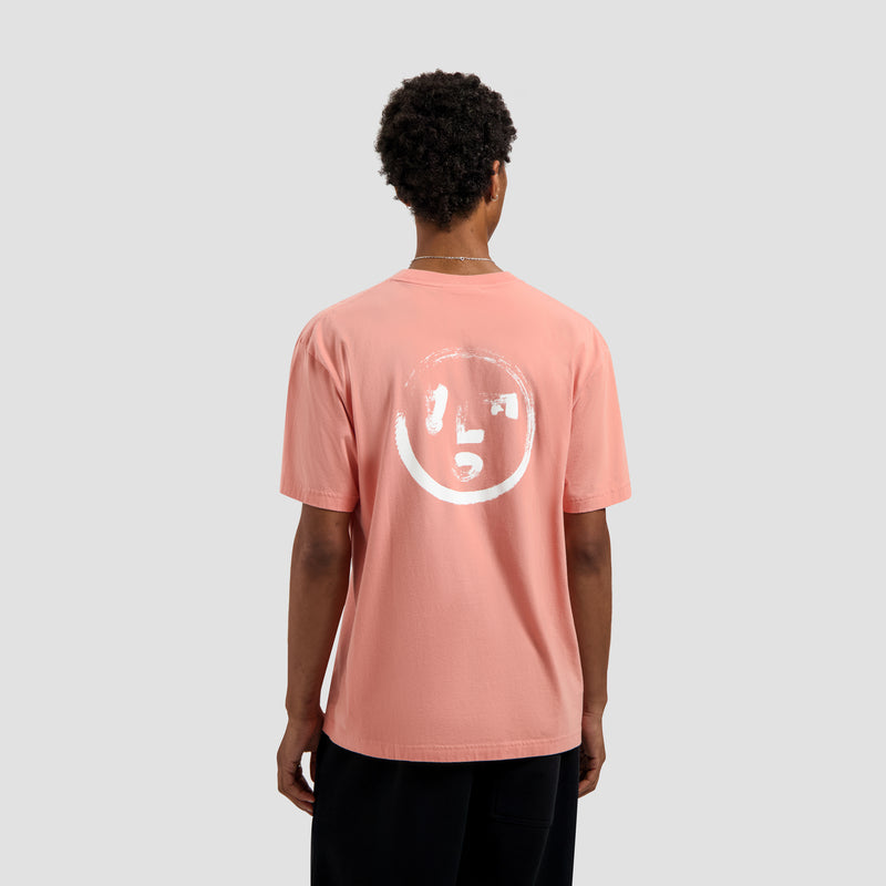 Brushstroke Face Tee - Burnt Coral