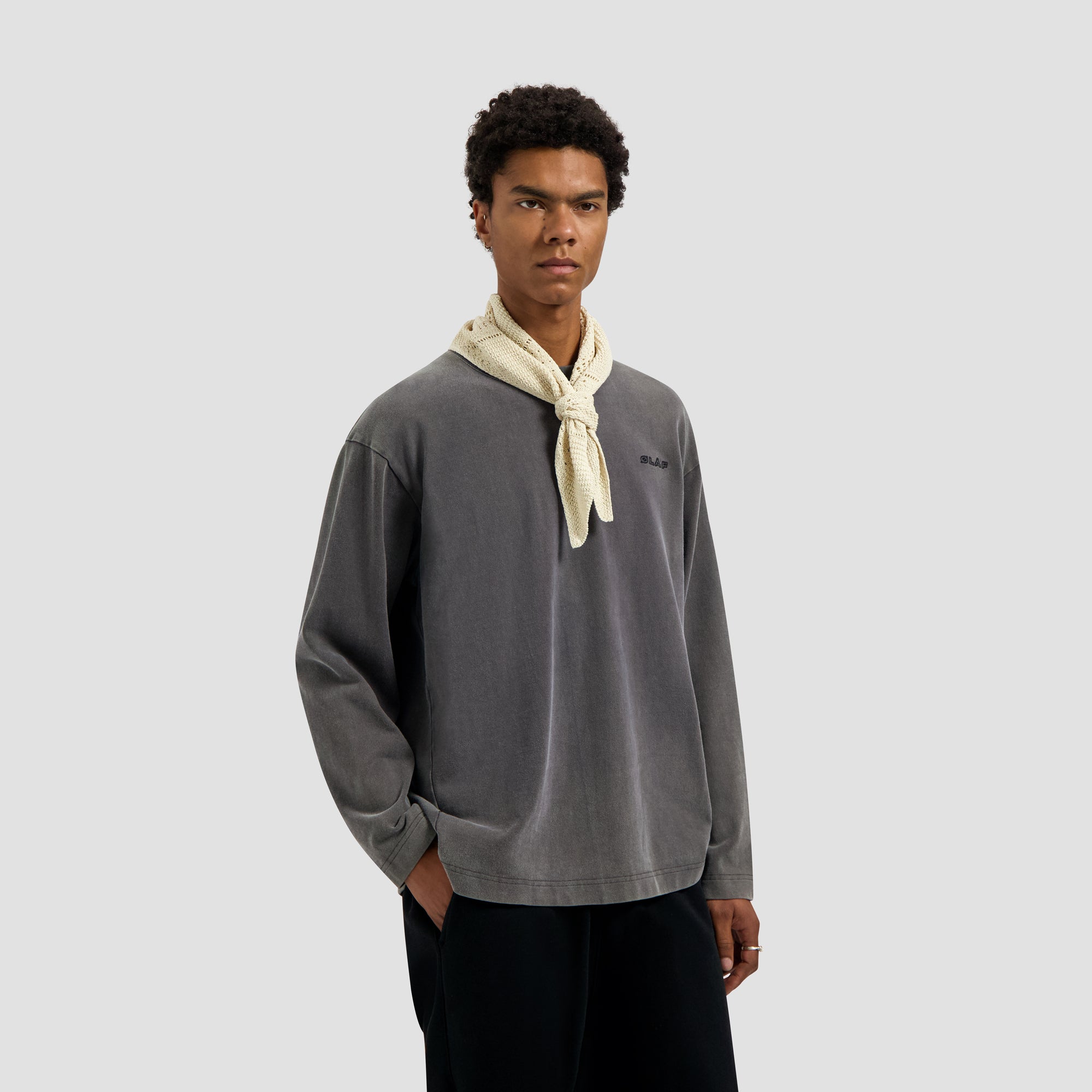 Washed Studio LS Tee - Charcoal