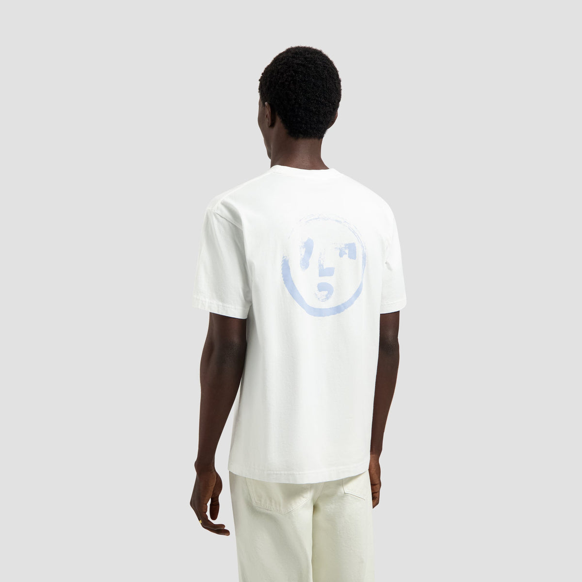 BRUSHSTROKE FACE TEE | OPTICAL WHITE