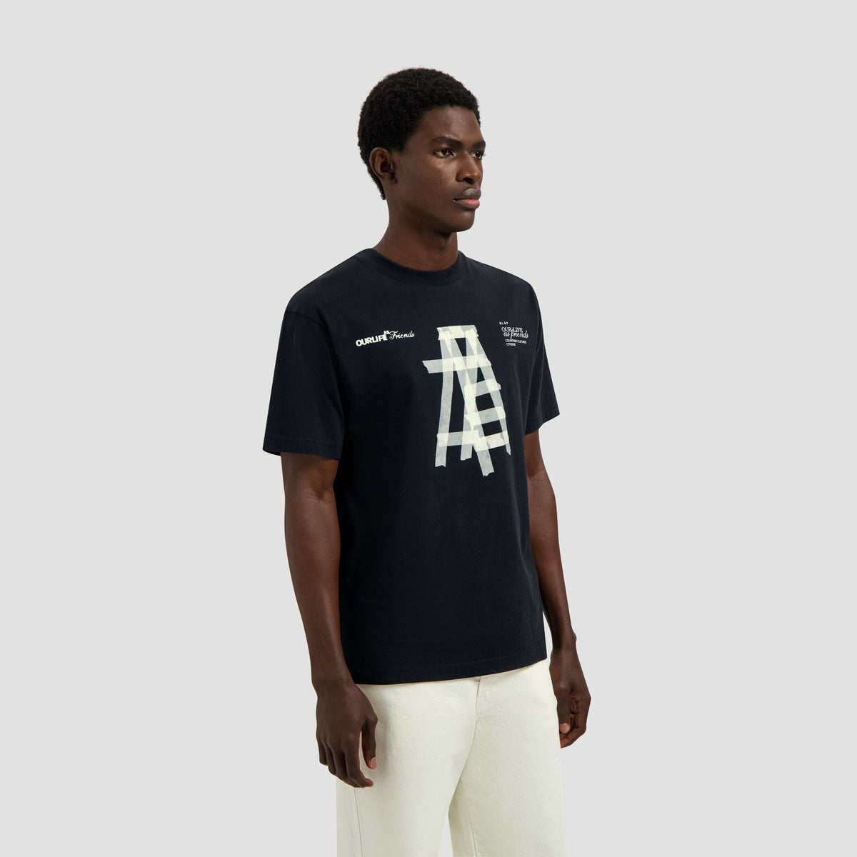 TAPED LADDER TEE | BLACK