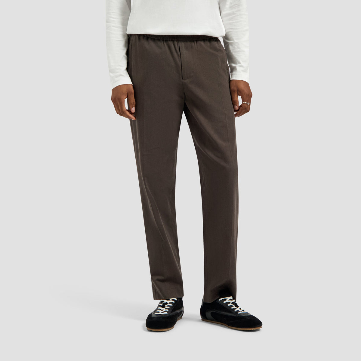 SLIM ELASTICATED PANT | CHARCOAL