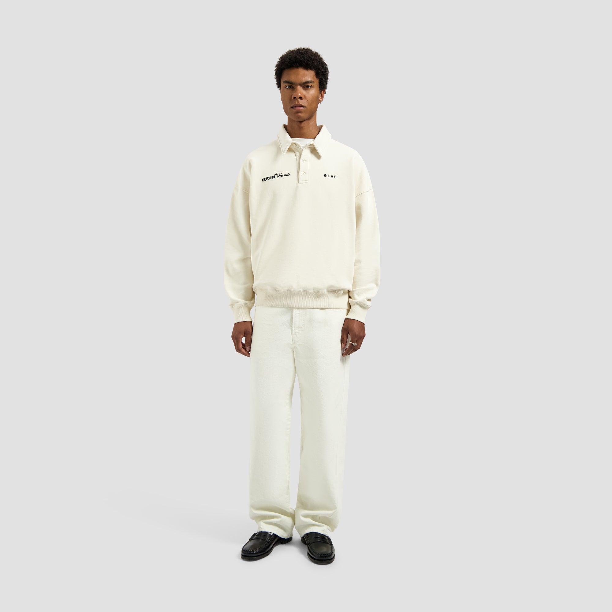 Script Friends Oversized Polo - Off White