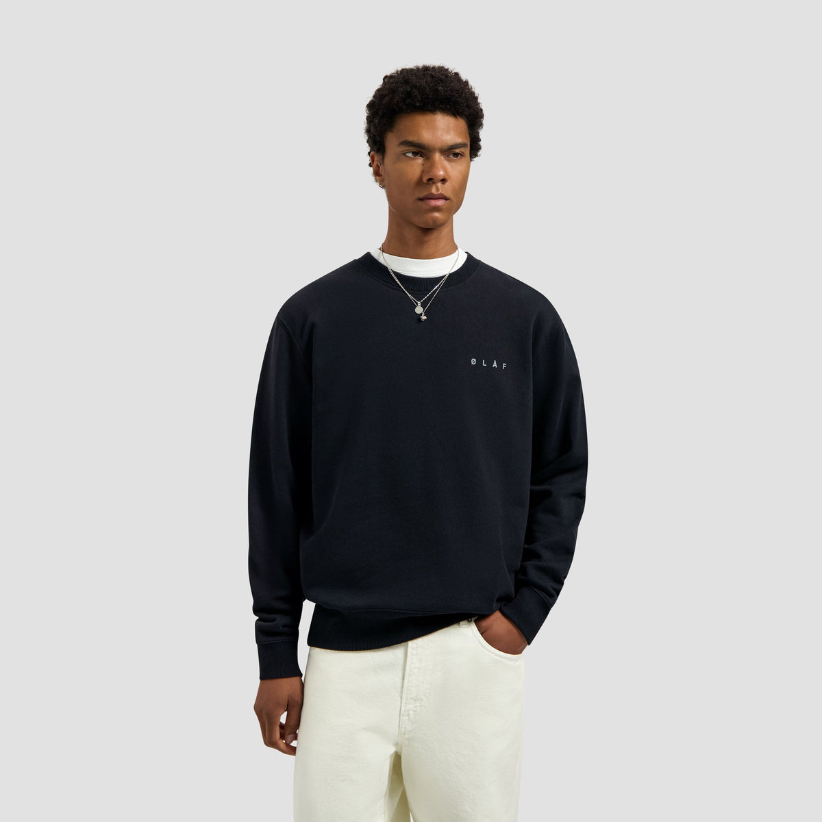 BRUSHSTROKE FACE CREWNECK | BLACK