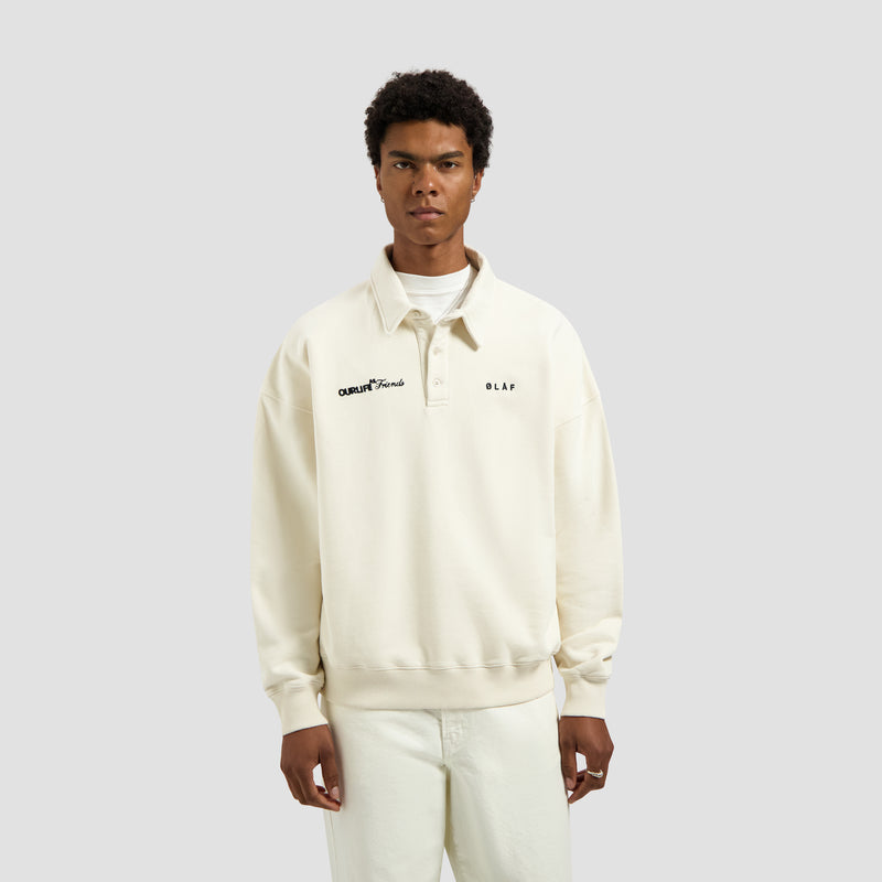 Script Friends Oversized Polo - Off White