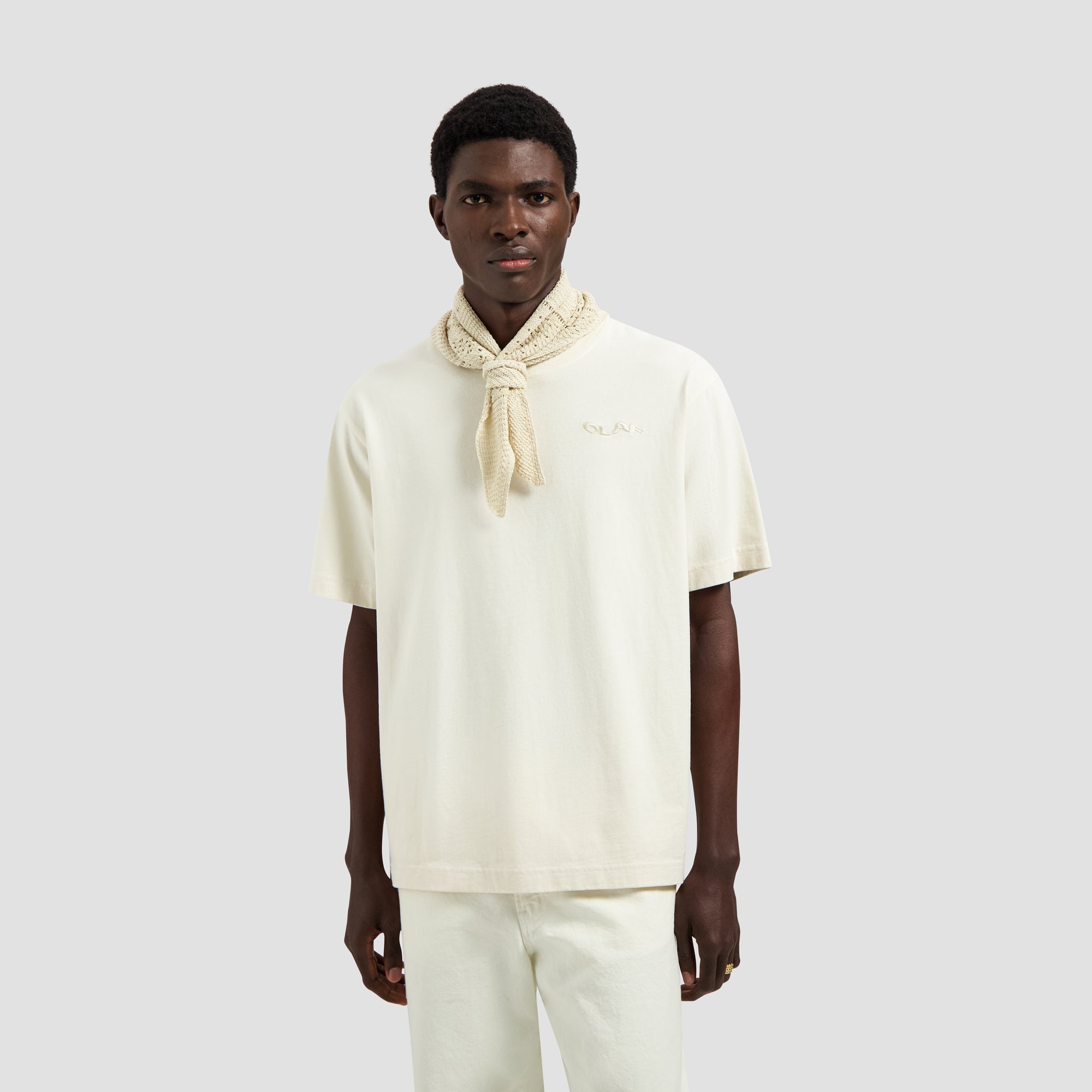 Ripstop Applique Relaxed Tee - Off White