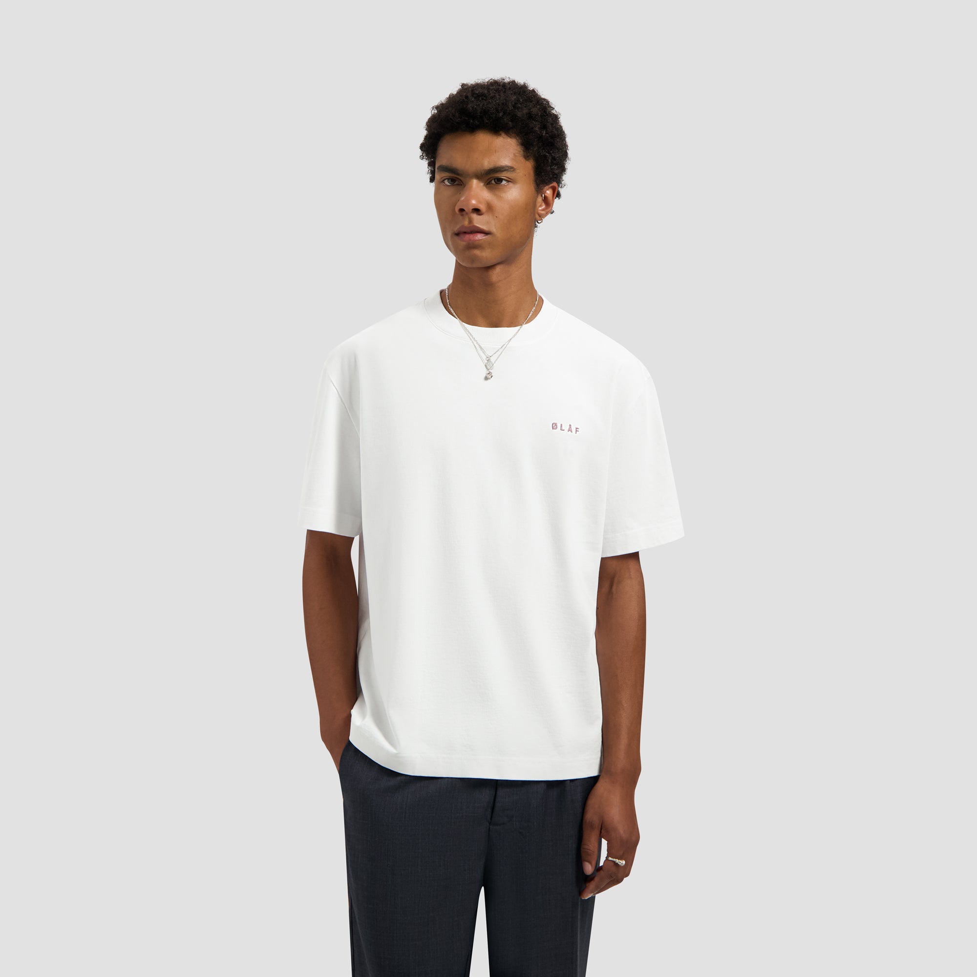 Brushstroke Graphic Boxy Tee - Optical White