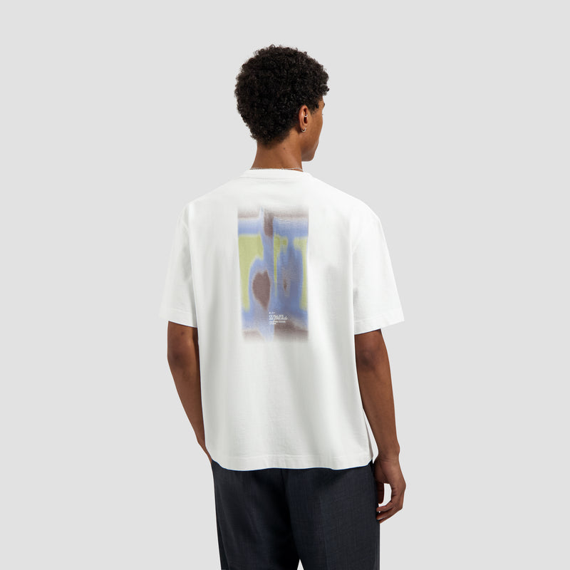 Brushstroke Graphic Boxy Tee - Optical White