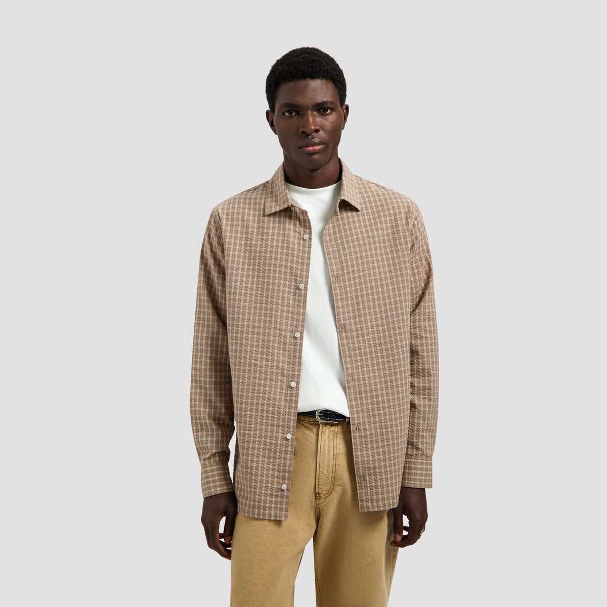 CHECKED SEERSUCKER LS SHIRT | TREEHOUSE