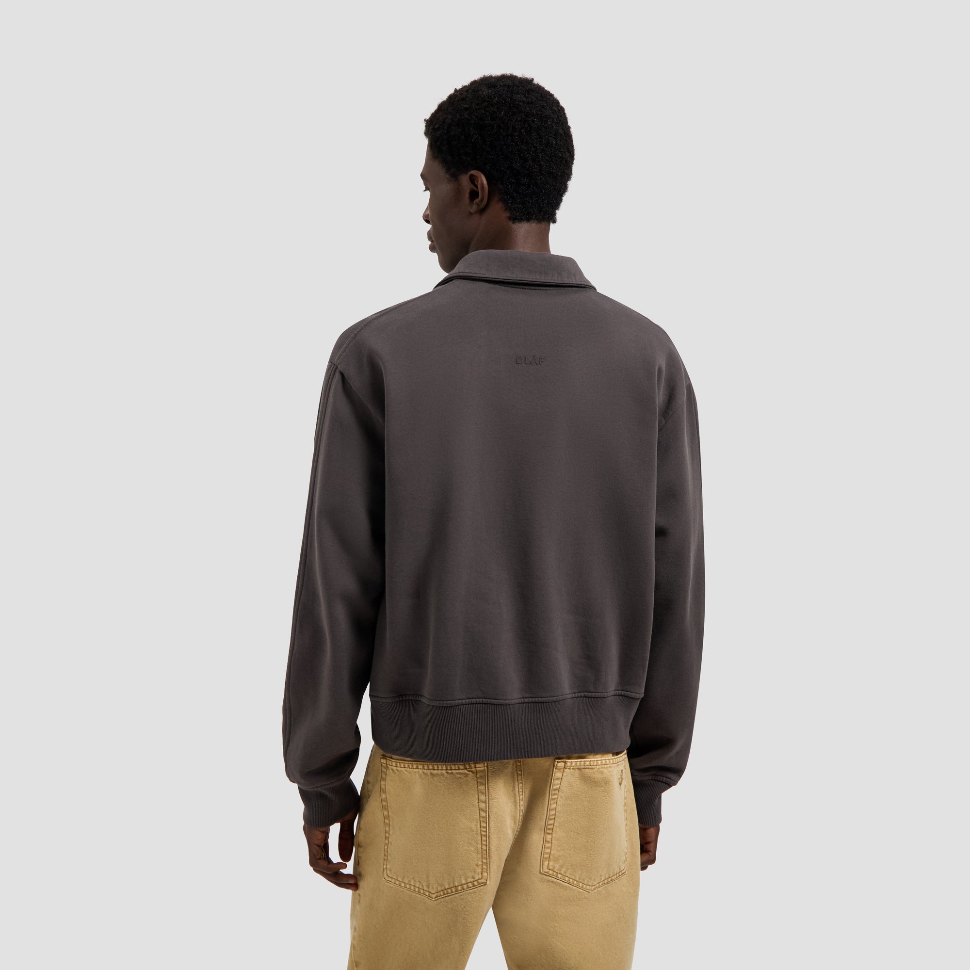 Essential Zip Up Polo - Charcoal