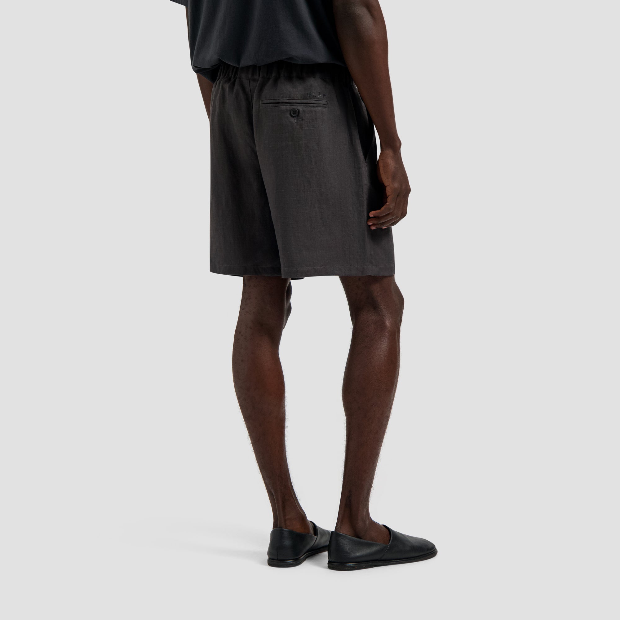 Linen Blend Short - Charcoal