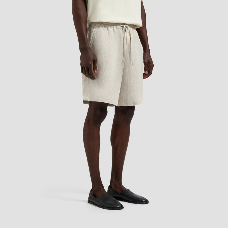 Linen Blend Short - Off White