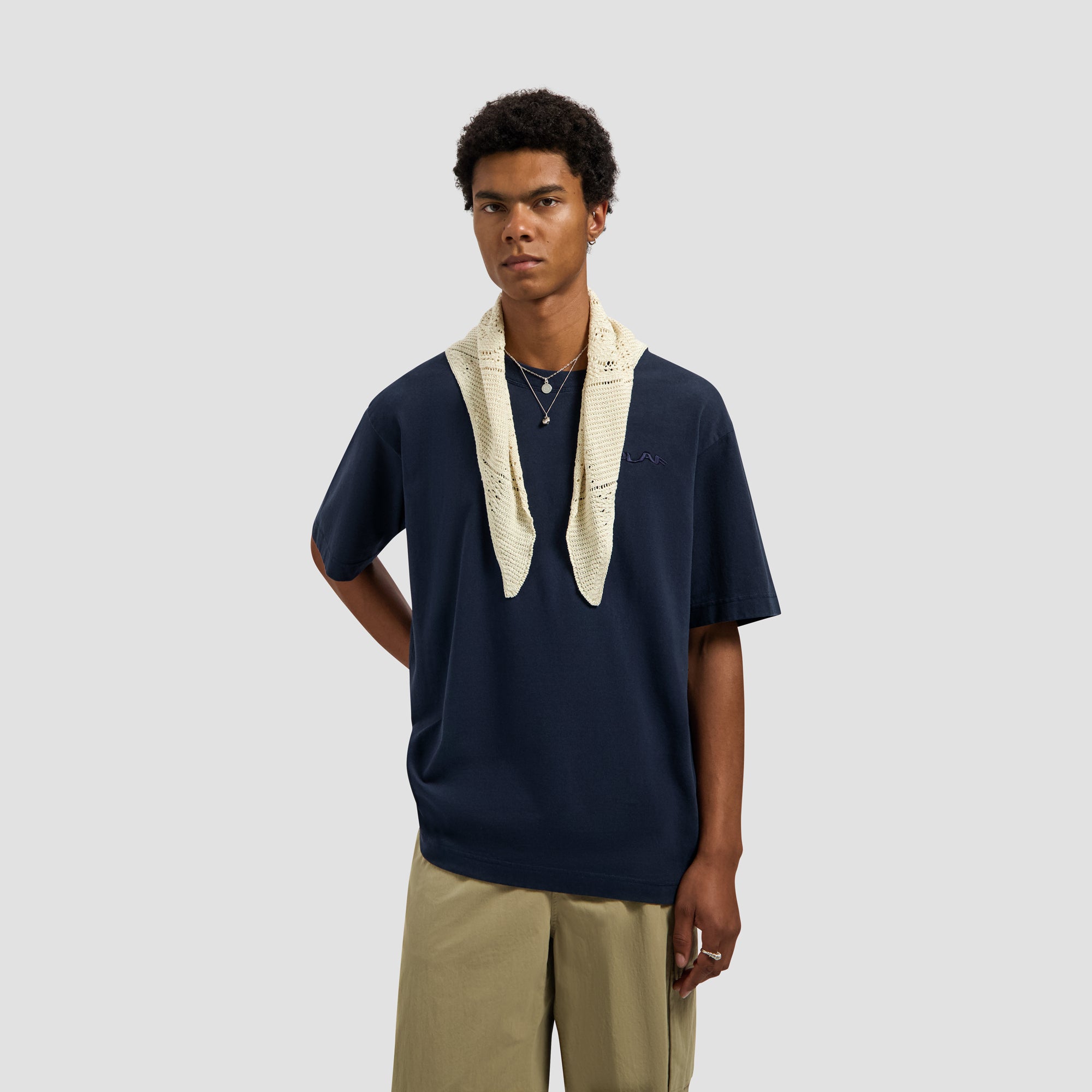 Ripstop Applique Relaxed Tee - Navy