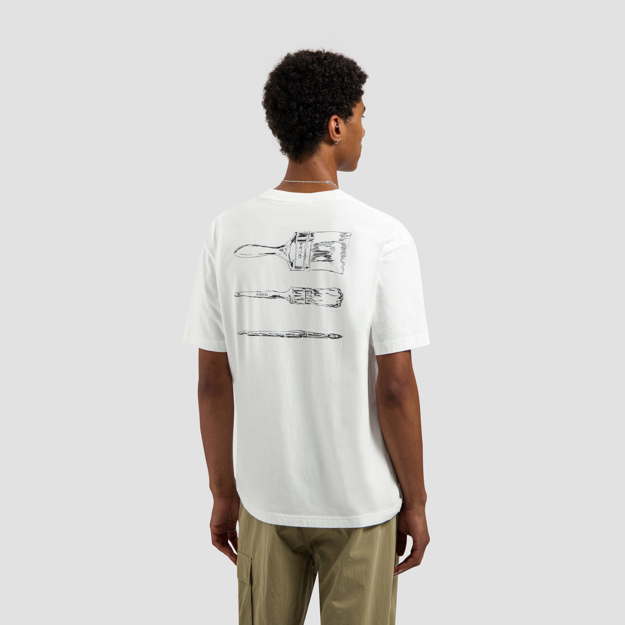 Paintbrush Graphic Tee - Optical White