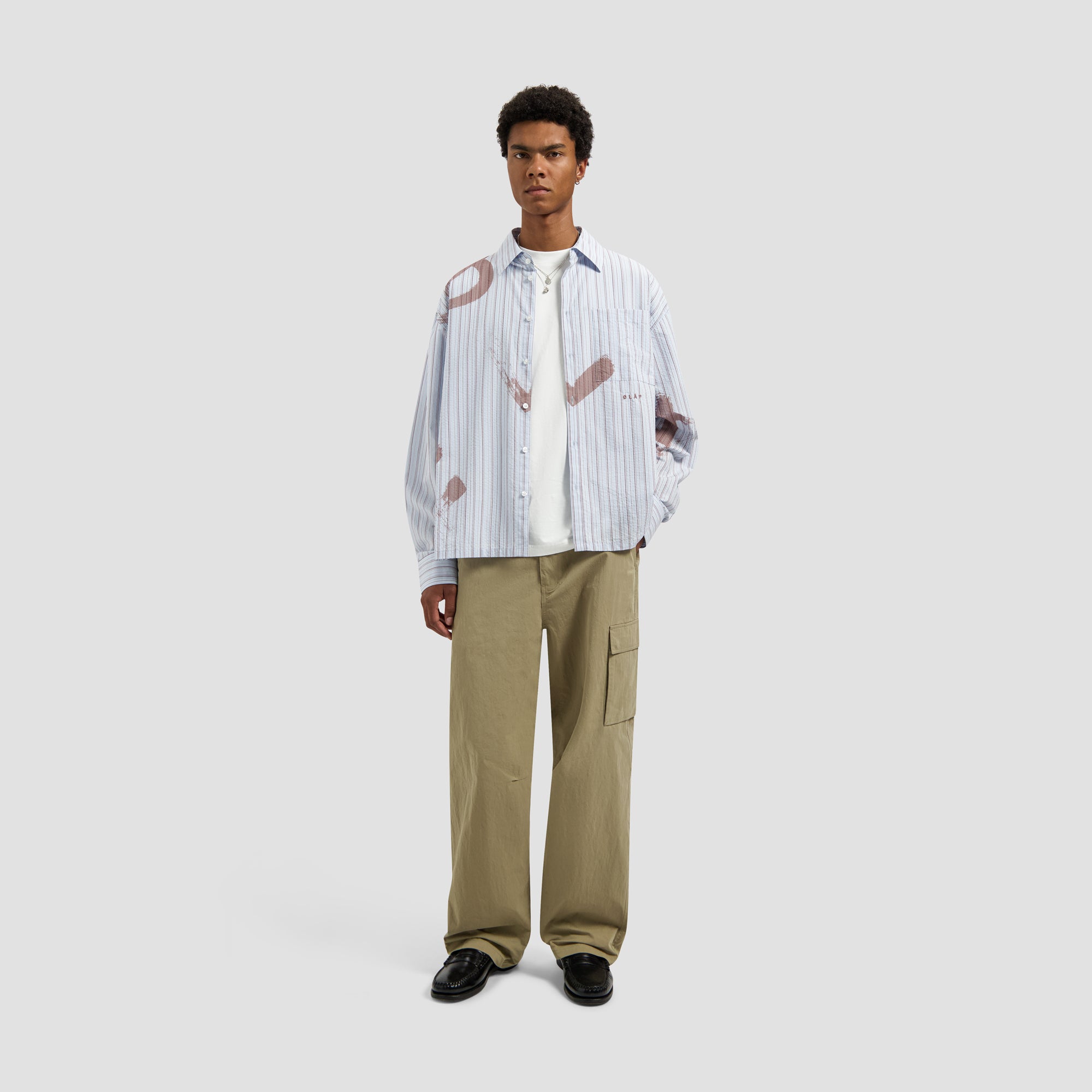 Brushstroke Logo Stripe LS Shirt - Twilight Mauve/Open Air