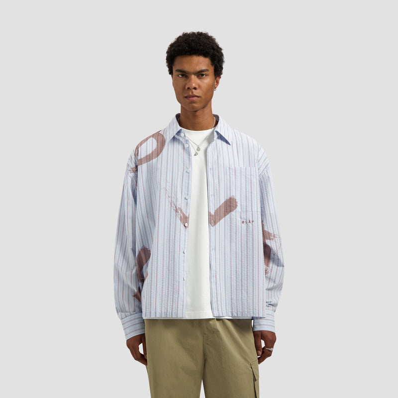 Brushstroke Logo Stripe LS Shirt - Twilight Mauve/Open Air
