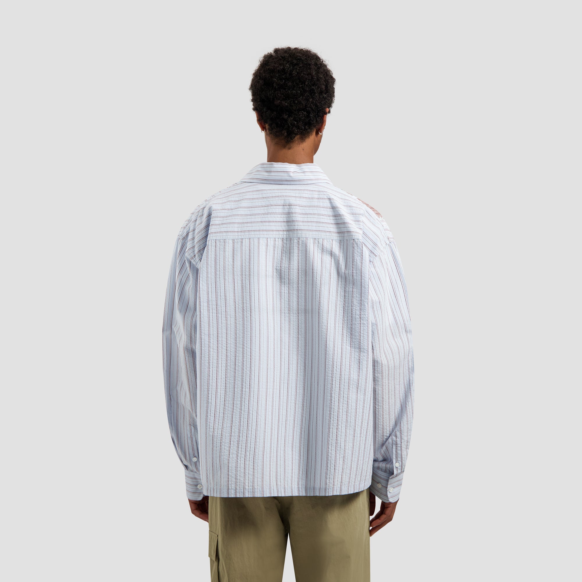 Brushstroke Logo Stripe LS Shirt - Twilight Mauve/Open Air