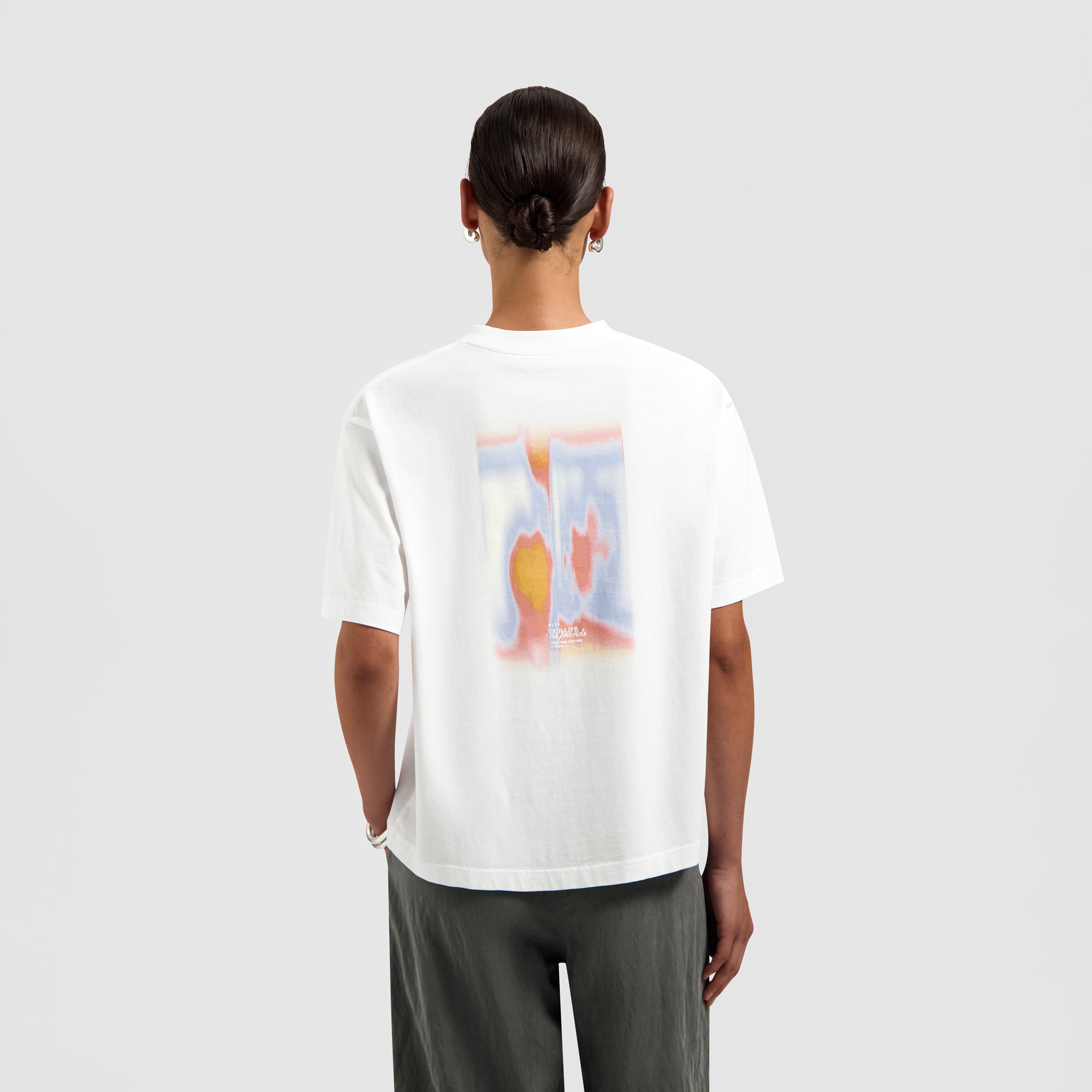 Brushstroke Graphic Boxy Tee - Optical White