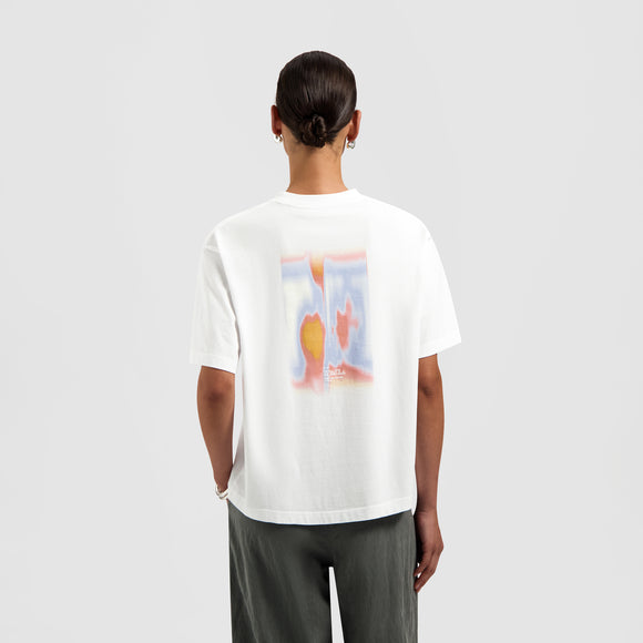 Brushstroke Graphic Boxy Tee - Optical White