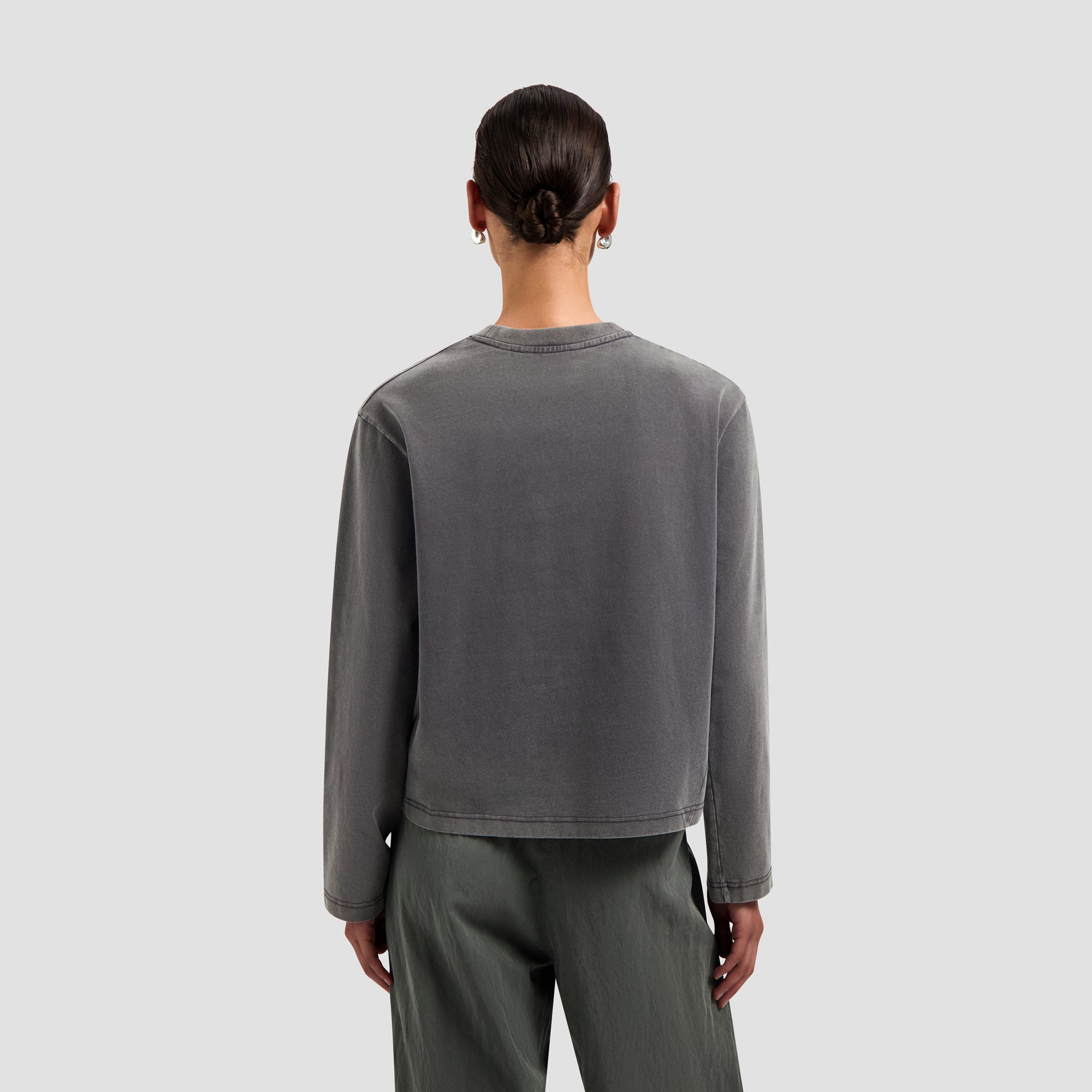 Monogram Washed Tee - Charcoal