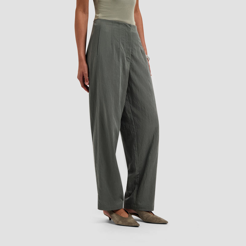 Crinkled Barrel Leg Pant - Tradewinds