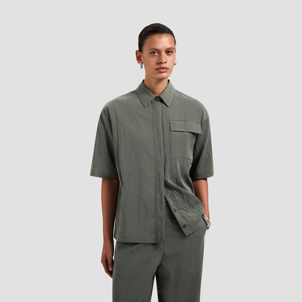 Crinkled Oversized SS Shirt - Tradewinds