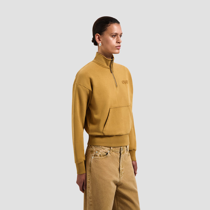 Retro Logo Half Zip Sweat - Medal Bronze