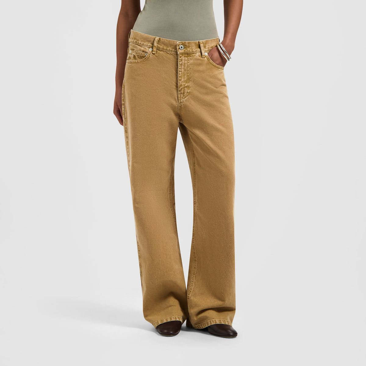 MONOGRAM WASHED CANVAS PANT | MEDAL BRONZE