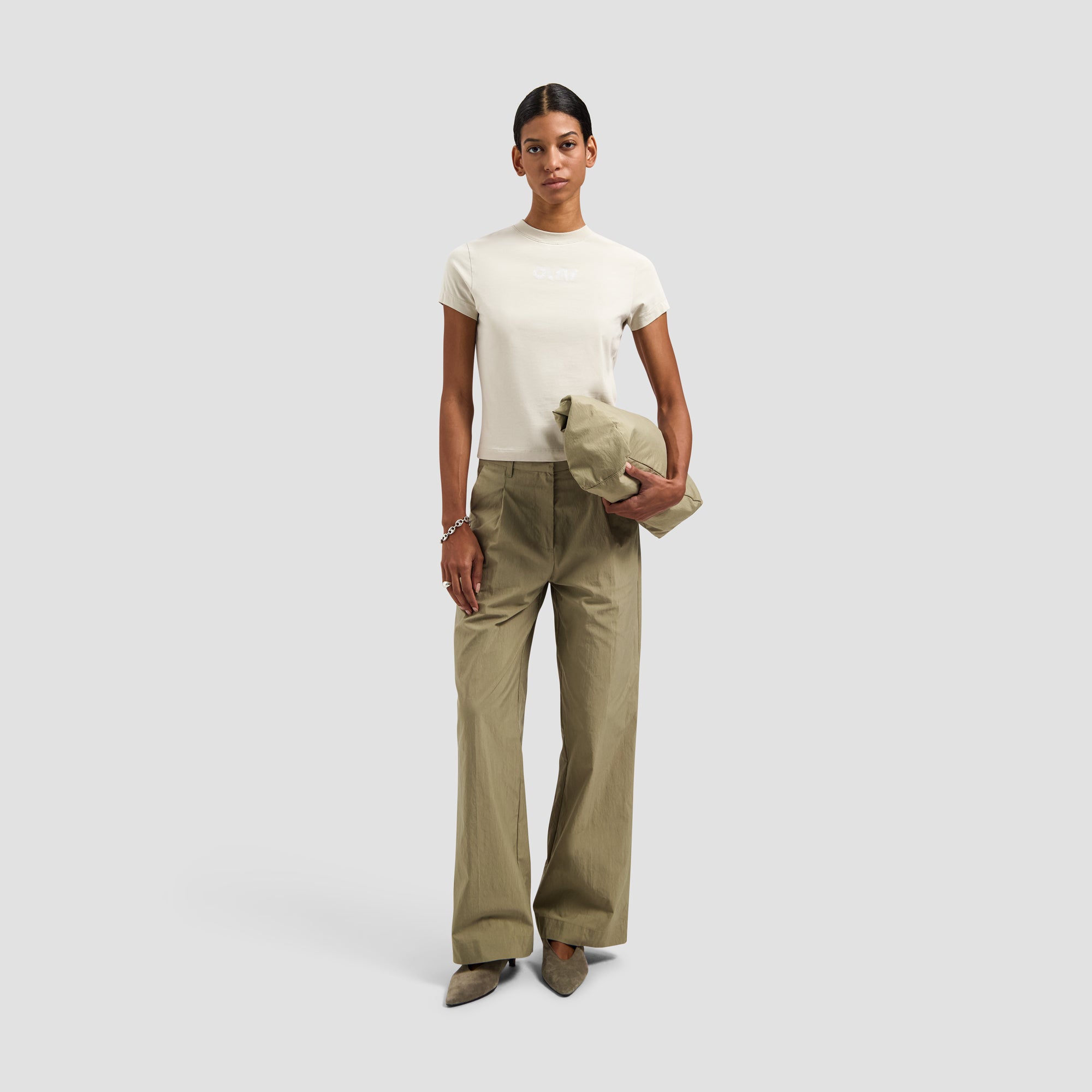 Olaf Tape Baby Tee - Cement